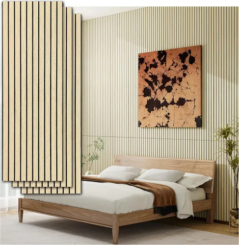 Miniatura 7 de Paneles acústicos de pared autoadhesivos para despegar y pegar, paquete de 8 paneles de 43.3 x 11.8 pulgadas, paneles de absorción de sonido