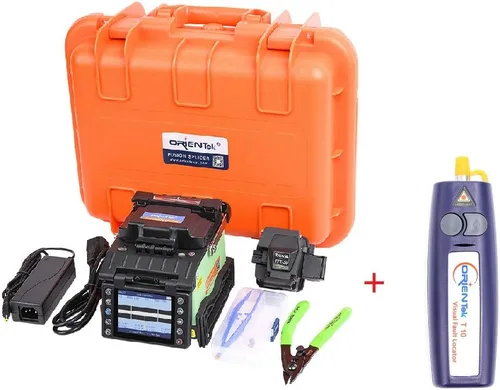 ORIENTEK T44 Fusion Splicer fusionadora fibra óptica soudeuse fibra óptica FTTH Máquina empalmadora óptica + VFL FEDEX/UPS/DHL