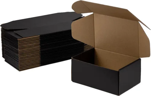 Miniatura 11 de Cajas de envío de 6x4x2 pulgadas, paquete de 25, cajas de embalaje de cartón corrugado para pequeñas empresas, negras