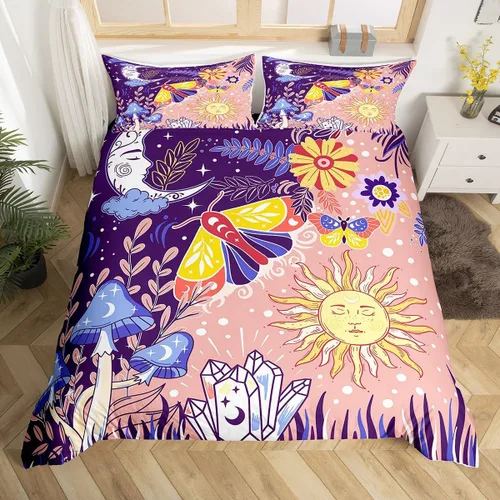Miniatura 51 de Funda de edredón de hongos salvajes, acuarela, decoración de plantas naturales para exteriores, juegos de ropa de cama para niños, adolescentes