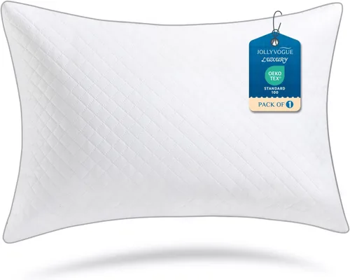 JOLLYVOGUE Almohadas Tamaño King, Almohadas de Cama Certificadas Oeko-Tex para Personas que Duermen de Lado, Espalda y Estómago - Relleno