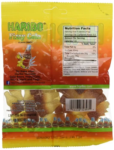 Miniatura 2 de HARIBO FIZZY COLA -5 OZ (Paquete de 2)