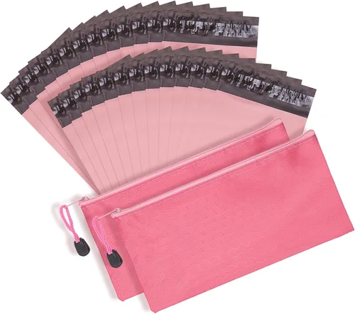 Terdey Bolsa de eliminación de servilletas sanitarias, autosellado, protección de privacidad, bolsa de tampones sanitarios con cremallera, rosa, 202