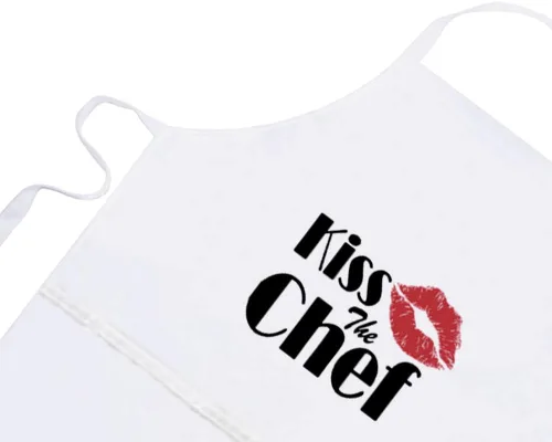 Miniatura 3 de Kiss The Chef - Delantal para adulto, Blanco