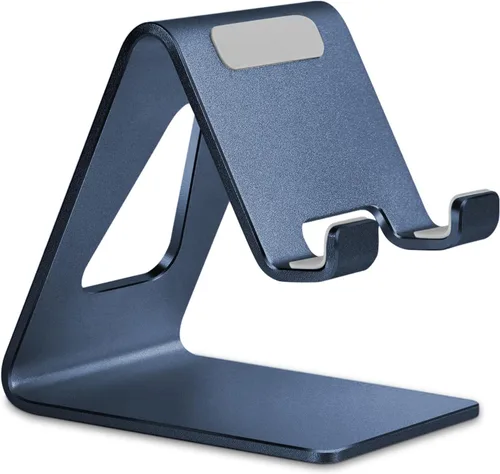 Miniatura 10 de Aoviho Soporte de teléfono celular para escritorio, soporte de teléfono de aluminio para iPhone 17 16 15 Pro Max, Samsung Galaxy, accesorios de Negro