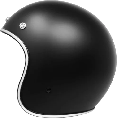 Miniatura 6 de GDM RENEGADE - Casco abierto para motocicleta, 3/4, estilo vintage, negro mate (escudo cromado, S)