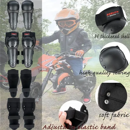 Miniatura 3 de Reomoto Rodilleras de motocross para niños, rodilleras de motocross, protección ajustable para motocicleta, protección contra golpes de rodilla