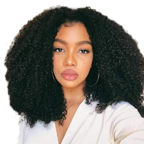 Miniatura 4 de Peluca de Cabello Humano Rizado Afro Kinky Mongol Boho 3 Paquetes (8/8/8 Pulgadas) Sin Procesar Trama Cabello Voluminoso para Mujeres Negras