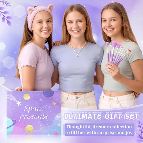Miniatura 6 de Eurzom 16 piezas de regalos de moda para adolescentes, regalo de cumpleaños para niñas adolescentes de 12 a 16 años, bata de maquillaje peluda