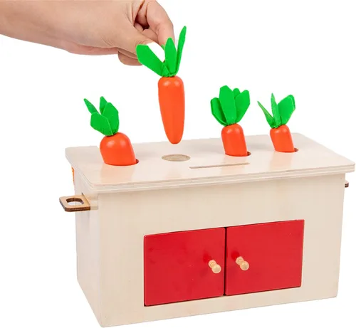 Miniatura 2 de Adena Montessori Kit de juego 4 en 1 para bebés y niños pequeños, de 6 a 12 meses a 3 años, incluye caja de monedas, cilindro, caja de zanahoria