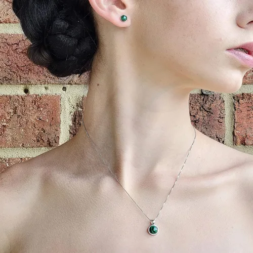 Miniatura 42 de Pendientes naturales de 0.236 in con chapado en oro blanco sobre plata de ley, bisel cabujón de piedras preciosas regalo de joyería para ella