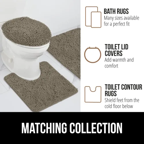 Miniatura 93 de Gorilla Grip - Tapete de baño de felpilla gruesa, suave y absorbente, secado rápido, de microfibra, con reverso de caucho, para piso de ducha, Nube