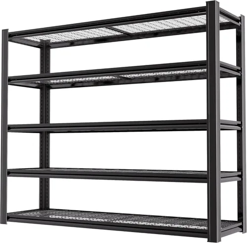 62" W x 24" D x 84" H Estantería de Garaje de Metal Resistente, Estantes de Almacenamiento de 3500LBS, Estantes de Metal Ajustables para