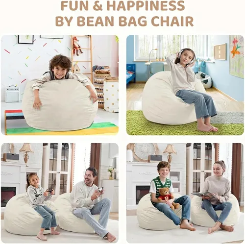 Miniatura 3 de Silla de Puf de 2 pies, Sillas de Puf Cómodas con Relleno de Espuma Viscoelástica, Sofá de Puf Esponjoso con Cubierta de Terciopelo Holandés, Sillas