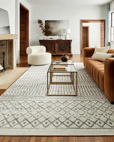 Miniatura 29 de Livabliss Alfombras de Área - Alfombra Chester Boho Marroquí Negra de 2x16 para Sala de Estar y Dormitorio - Alfombra Geométrica Blanca y Gris