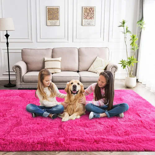 Miniatura 27 de Awaytail Alfombra Esponjosa Lavable 2x3 Pies, Pura Negra Alfombra para Silla de Escritorio Antideslizante, Alfombra Supersuave para Niños