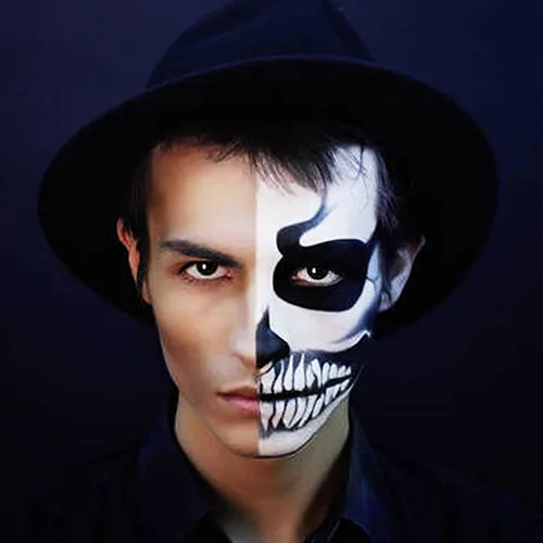 Miniatura 9 de MEICOLY SFX Joker - Juego de 6 piezas de maquillaje de Halloween, pintura facial blanca y negra, maquillaje clásico profesional a base de aceite