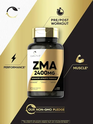 Miniatura 4 de Carlyle ZMA Suplemento para hombres y mujeres 90 cápsulas Zinc, magnesio y vitamina B6 Sin OMG y sin gluten