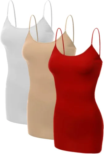 Miniatura 260 de Emmalise Camisola larga casual básica para mujer, con tirantes ajustables, top en capas