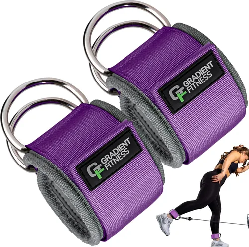Miniatura 9 de Gradient Fitness Correas de tobillo (paquete de 2) Correa de tobillo para máquina de cable, bandas de tobillo para entrenamiento, correa