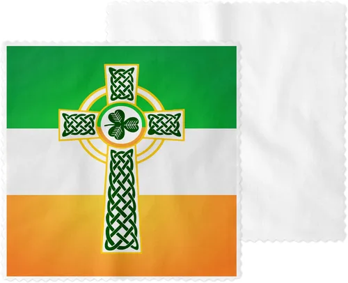 Limpiador de gafas de escudo celta irlandés y paño de limpieza de microfibra (escudo celta irlandés)