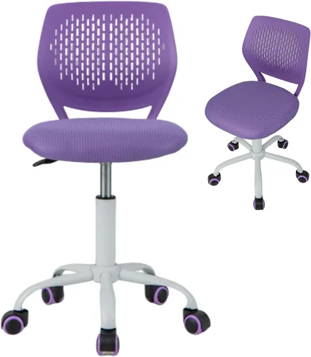 Miniatura 10 de MEDIMALL Silla de escritorio para niños, silla de oficina ergonómica azul para niños de 8 a 12 años con soporte lumbar, silla de escritorio