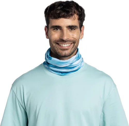 Miniatura 2 de BUFF CoolNet UV Polaina para el cuello, Protección solar UPF 50, Transpirable, Versátil, Mascarilla de secado rápido, Negro y Azul, Talla para Sun