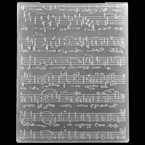 Carpetas de grabación en relieve de plástico de notación musical para hacer tarjetas Scrapbooking y otras manualidades de papel 3090972