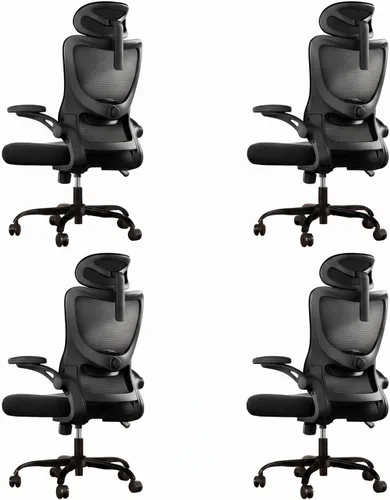Miniatura 23 de Marsail - Silla ergonómica de oficina - Silla de escritorio con respaldo alto de malla y soporte lumbar ajustable, silla giratoria con ruedas