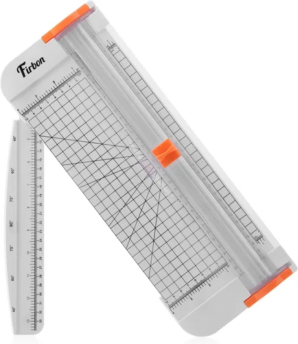 Miniatura 8 de Firbon Cortador de Papel A4 de 12 Pulgadas de Titanio Recto Recortador de Papel con Regla Lateral para Álbumes de Recortes, Manualidades, Papel, Rosa