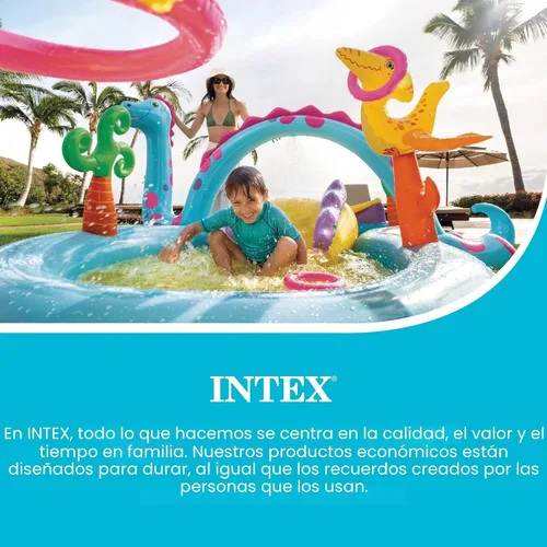 Miniatura 6 de Centro de juego inflable tierra de dinosaurios de Intex, 31 x 90 x 44 pulgadas, a partir de 2 años 2-Multicolor