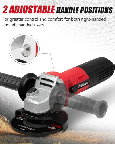 Miniatura 7 de AVID POWER Amoladora angular, herramientas eléctricas de molienda y corte de 7.5 amperios de 4-1/2 pulgadas con ruedas de molienda y corte, disco