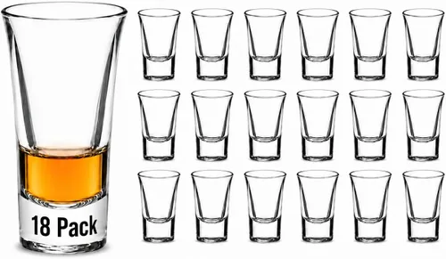 Miniatura 12 de Vasos de chupito de 2 onzas de alto, paquete de 18 vasos transparentes de 3.9 pulgadas para whisky, tequila, vodka, espresso, vasos de chupito