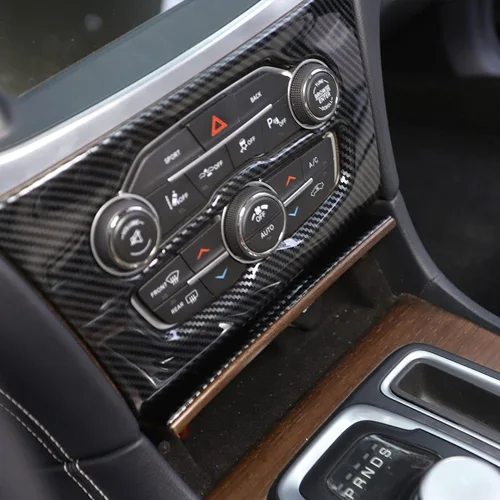 Miniatura 4 de crosselec Cubierta de panel de aire acondicionado con control central de fibra de carbono para Chrysler 300 2015-2021
