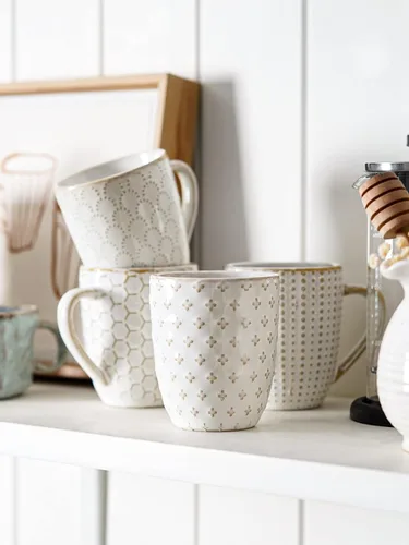 Miniatura 6 de LE TAUCI Tazas de café de 6 onzas, taza Demitasse de cerámica, tazas de café pequeñas para doble chupo, café con leche, capuchino, lungo, tazas