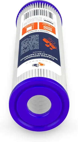 Miniatura 7 de Aquaboon Filtro de agua plisado de 1 micrón, 10 x 2.5 pulgadas, cartucho de repuesto de filtro de sedimentos para toda la casa compatible