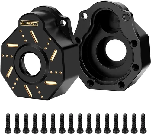 Miniatura 4 de GLOBACT Latón LCG Heavy Weight Caster Blocks Protal Drive C-Hubs 2.96 oz Contrapeso para 1/10 TRX4 TRX6 RC Crawler Car Upgrades Parts (2PCS)