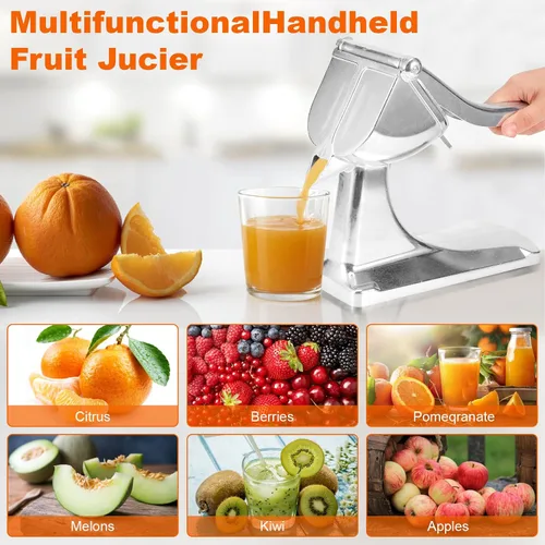 Miniatura 3 de Exprimidor manual, exprimidor manual de cítricos, exprimidor de limón de una sola prensa, herramienta extractor de frutas manual de aleación