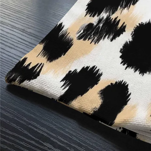 Miniatura 5 de Smooffly - Funda de cojín decorativa con estampado de leopardo para sofá, cintura lumbar, algodón y lino, rectangular, 12 x 20 pulgadas