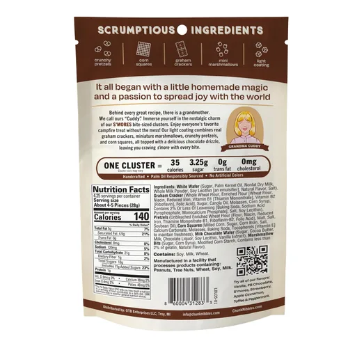 Miniatura 3 de Chunk Nibbles S'mores Snack Clusters - Golosinas inspiradas en fogatas con malvaviscos, galletas Graham, pretzels y chocolate, lote pequeño, hecho a