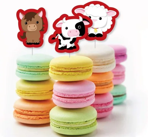 Miniatura 3 de Big Dot of Happiness Farm Animals - Recortes para baby shower o fiesta de cumpleaños en forma de bricolaje, 24