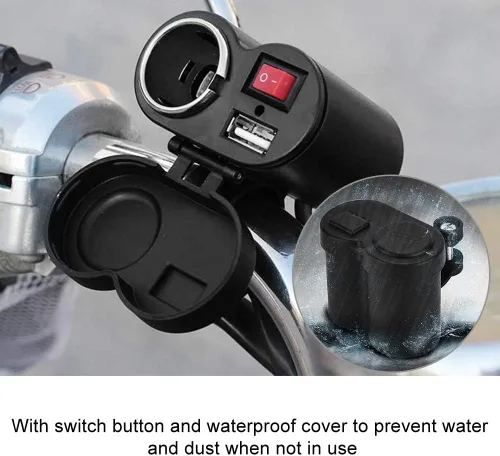 Miniatura 4 de para 12 V. toma de corriente Yctze 12-24V motocicleta impermeable encendedor de cigarrillos enchufe USB toma de corriente toma de corriente