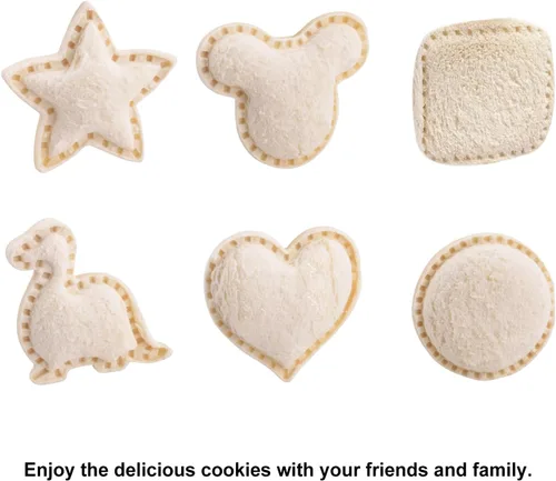 Miniatura 5 de Juego de 6 piezas de cortador y sellador de sándwiches para niños, sándwiches sin incrustaciones de diferentes formas para la familia, cortador
