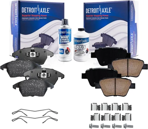 Miniatura 40 de Detroit Axle - Pastillas de freno de cerámica delanteras Reemplazo de pinza de freno derecha para Dodge Ram 1500 Dakota, Ram 1500 Classic - Juego