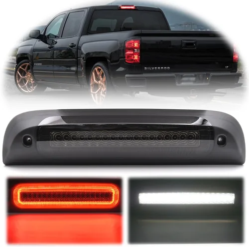 Luz de freno LED de reemplazo de tercera luz para 2014-2018 Chevy Silverado GMC Sierra 1500 2500HD 3500HD Roja intermitente trasera de tercera luz