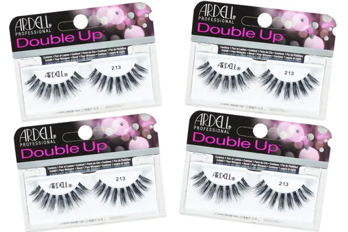 Miniatura 10 de Ardell Pestañas postizas Double Up 208, color negro, volumen dramático, tira completa, pestañas acampanadas y gruesas para un aspecto atrevido