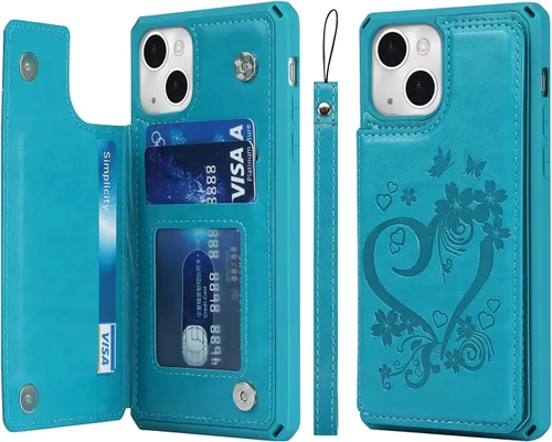 Miniatura 20 de Cavor para iPhone 13 Funda con Tarjetero iPhone 13 Funda Tipo Cartera, para iPhone 13 Funda para Hombres Mujeres, Fundas para iPhone 13 Funda