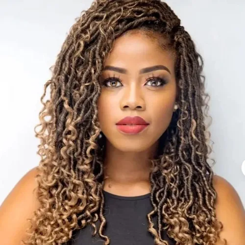 Miniatura 17 de Rastas sintéticas de cabello de ganchillo de 10 pulgadas, cabello de ganchillo Ombre Goddess Locs para mujer, trenzas de ganchillo suaves y rizadas