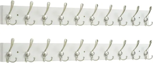 Miniatura 35 de SKOLOO Perchero de pared montado en la pared de estilo rústico: Perchero de pared de pino de madera auténtica de 40,6 cm de orificio a orificio