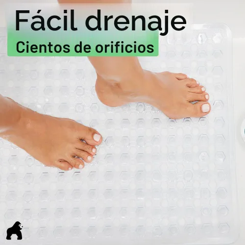 Miniatura 5 de GORILLA GRIP - Alfombrilla de ducha patentada cuadrada, pequeñas alfombrillas de bañera para duchas de pie con ventosas y agujeros de drenaje